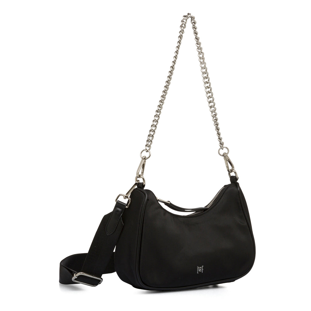 Borsa a tracolla nera da donna con chiusura a zip Lora Ferres