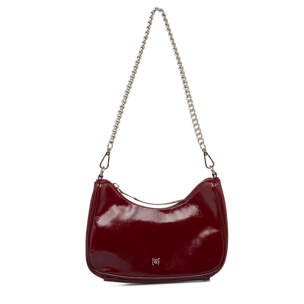 Borsa a tracolla bordeaux da donna con chiusura a zip Lora Ferres