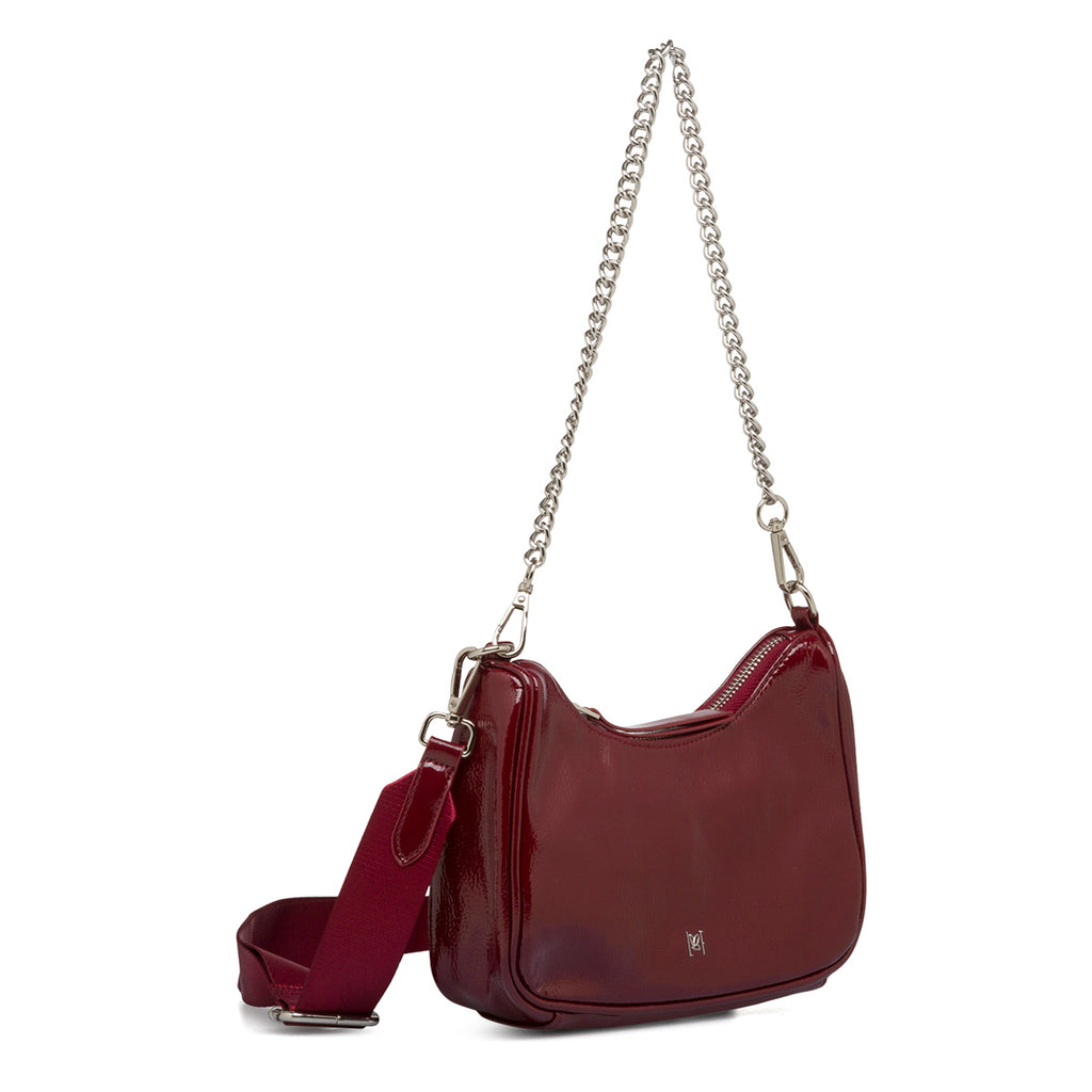 Borsa a tracolla bordeaux da donna con chiusura a zip Lora Ferres