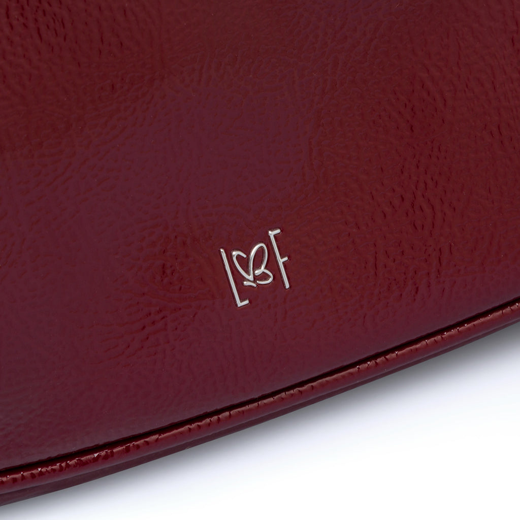 Borsa a tracolla bordeaux da donna con chiusura a zip Lora Ferres