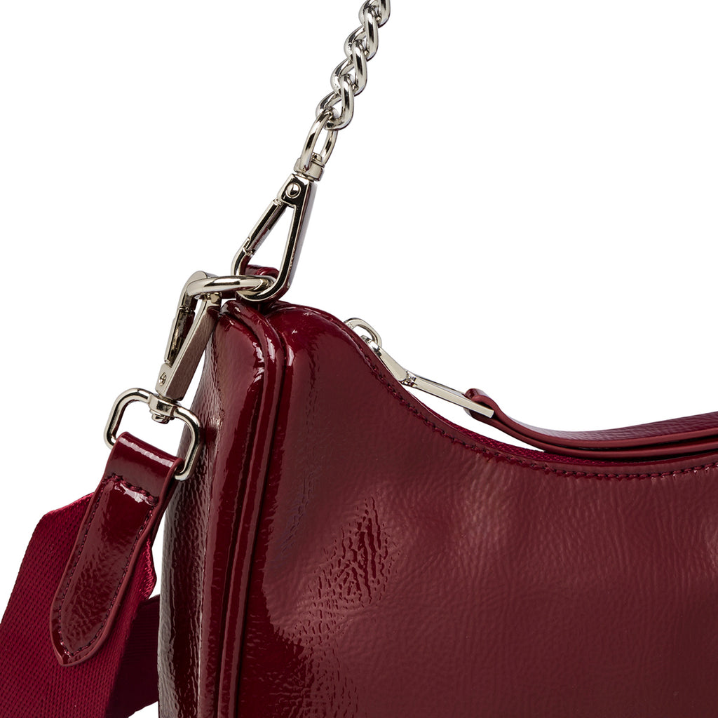 Borsa a tracolla bordeaux da donna con chiusura a zip Lora Ferres
