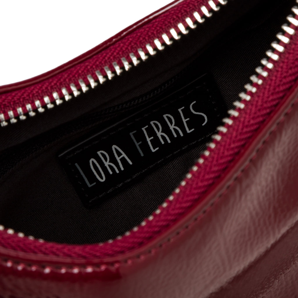 Borsa a tracolla bordeaux da donna con chiusura a zip Lora Ferres