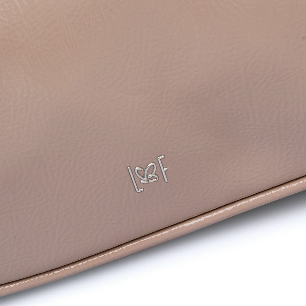 Borsa a tracolla taupe da donna con chiusura a zip Lora Ferres
