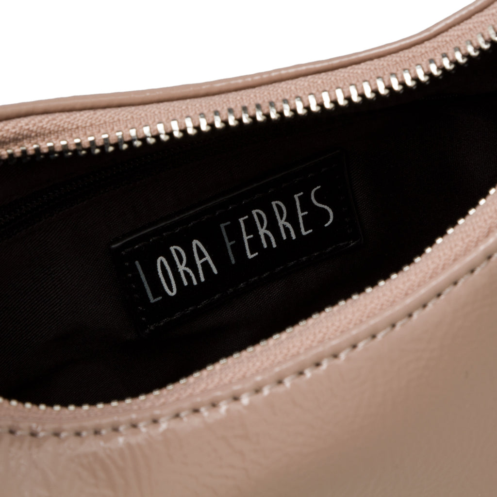 Borsa a tracolla taupe da donna con chiusura a zip Lora Ferres