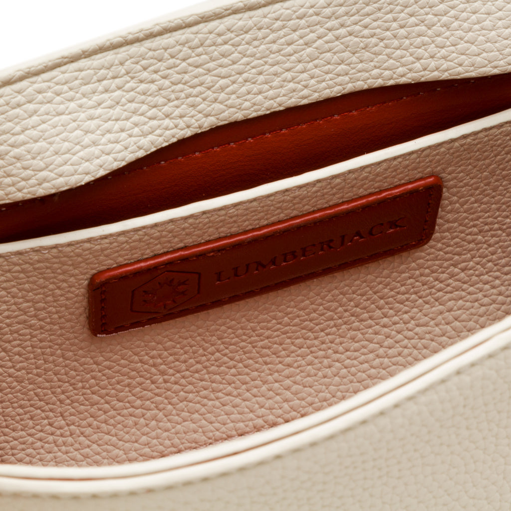 Borsa a tracolla bianca off-white da donna con pendaglio Lumberjack Diana