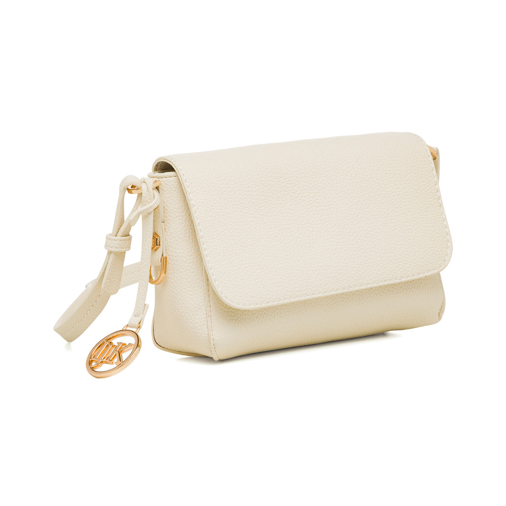 Borsa a tracolla bianca off-white da donna con pendaglio Lumberjack Diana