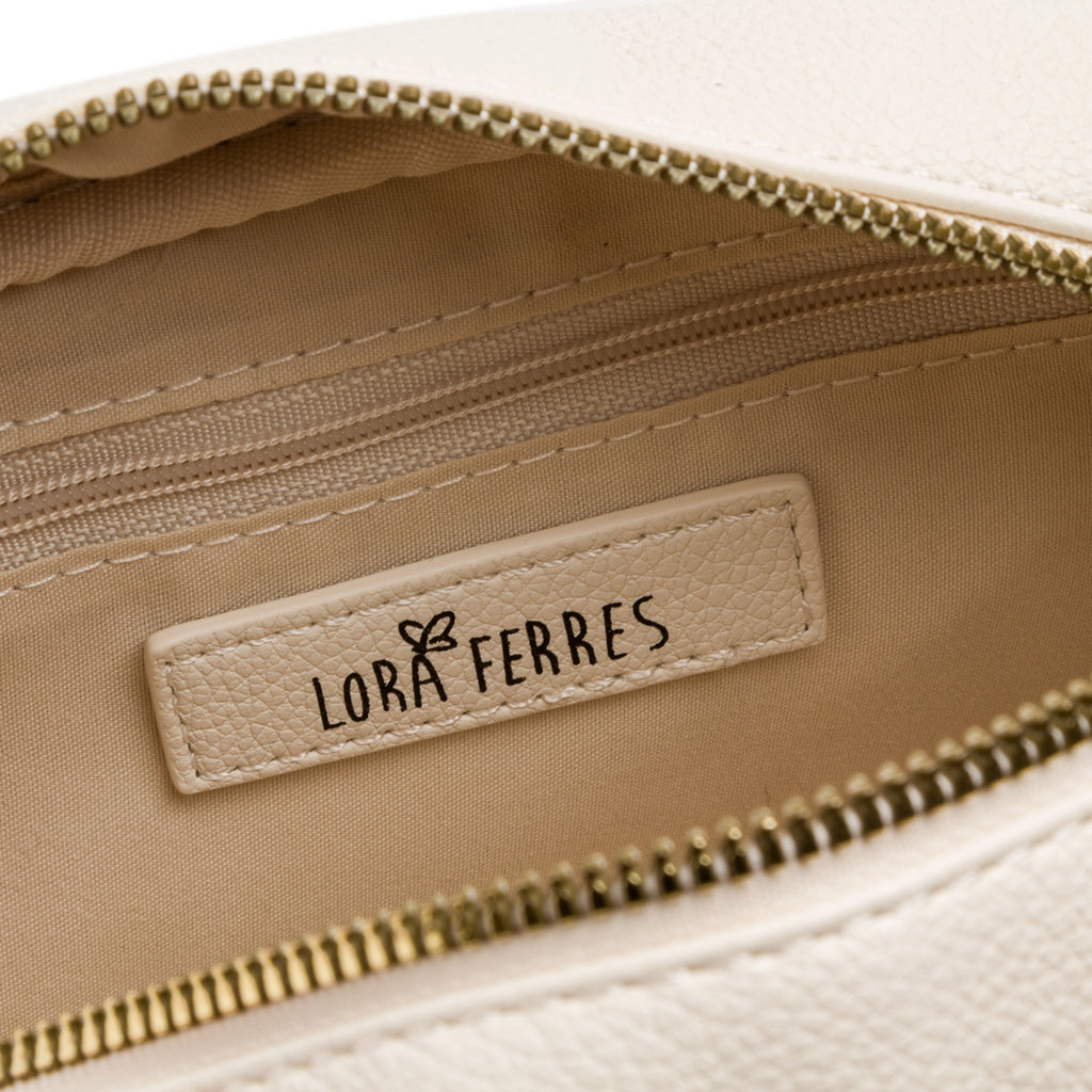 Borsa a tracolla bianco latte da donna Lora Ferres