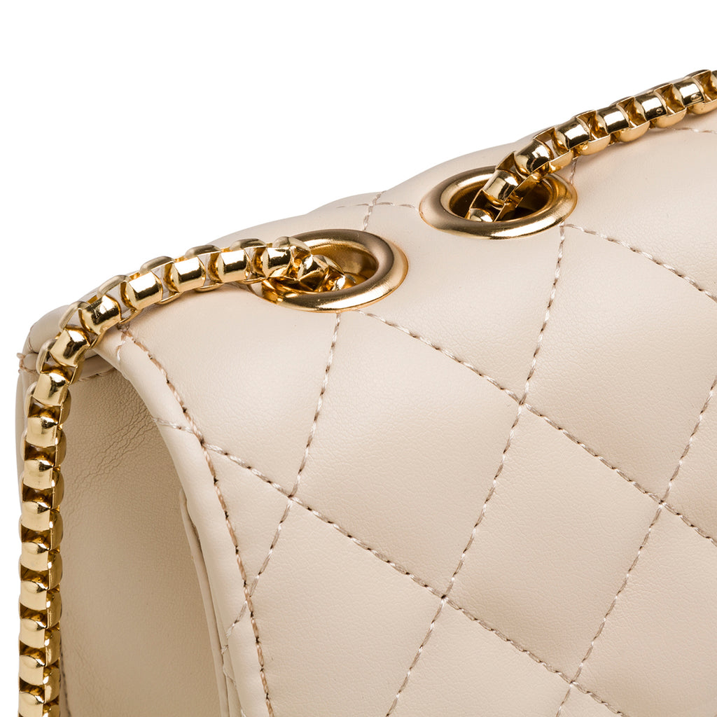 Borsa a tracolla da donna nude effetto trapuntato Lora Ferres