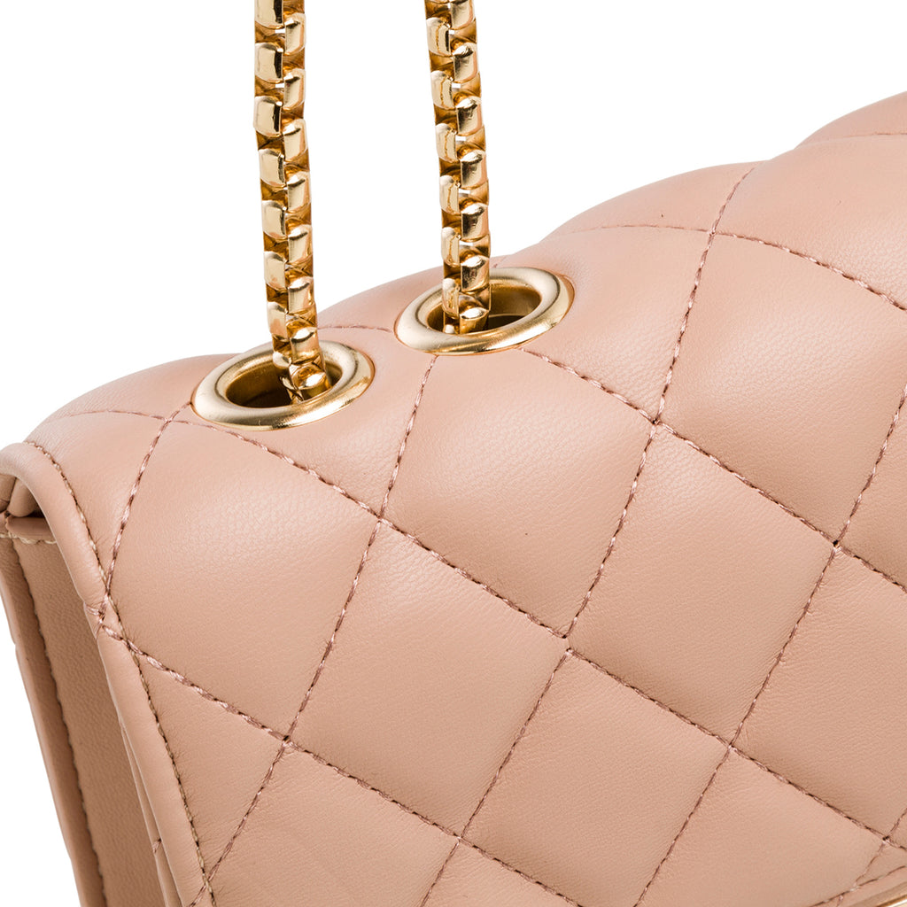 Borsa a tracolla da donna rosa effetto trapuntato Lora Ferres