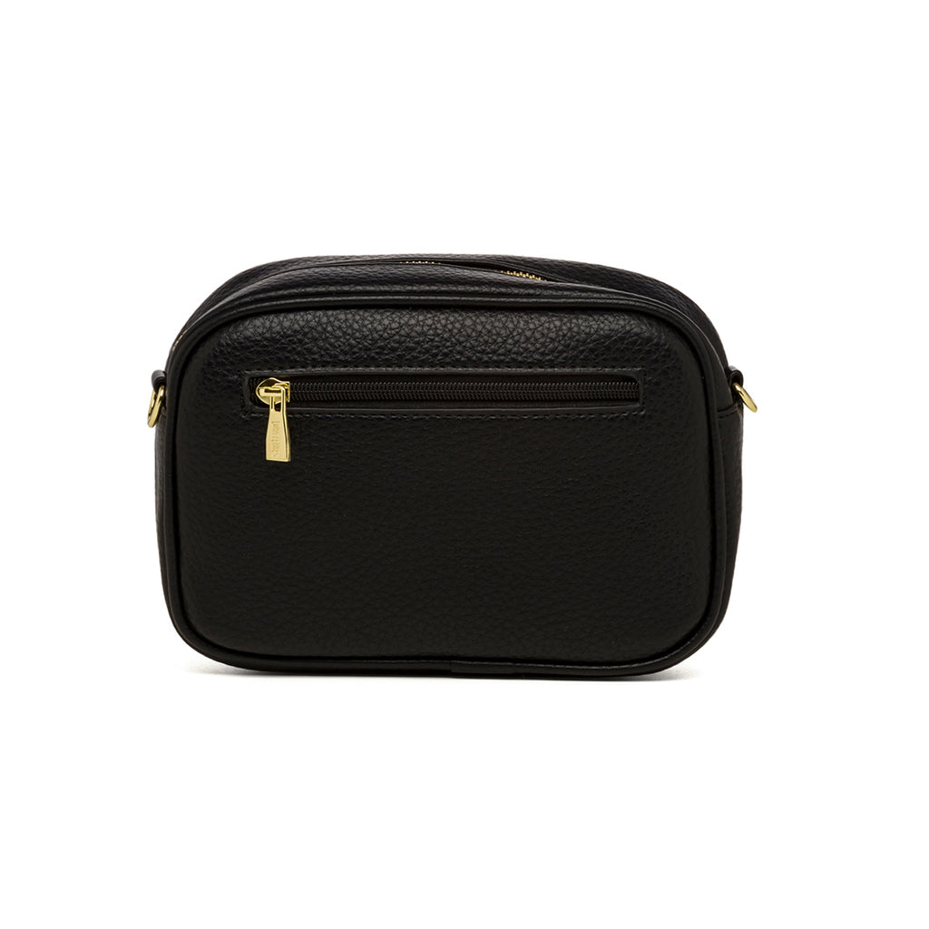 Borsa a tracolla nera con logo frontale Lora Ferres