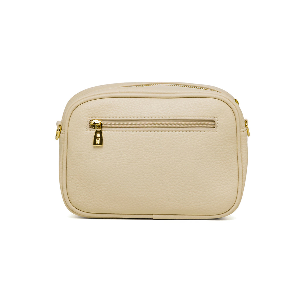 Borsa a tracolla bianco off-white con logo frontale Lora Ferres