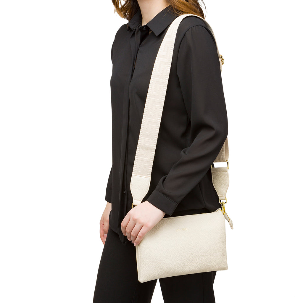 Borsa a tracolla bianca off-white Lora Ferres