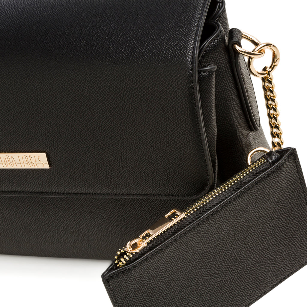 Borsa a tracolla nera da donna Lora Ferres