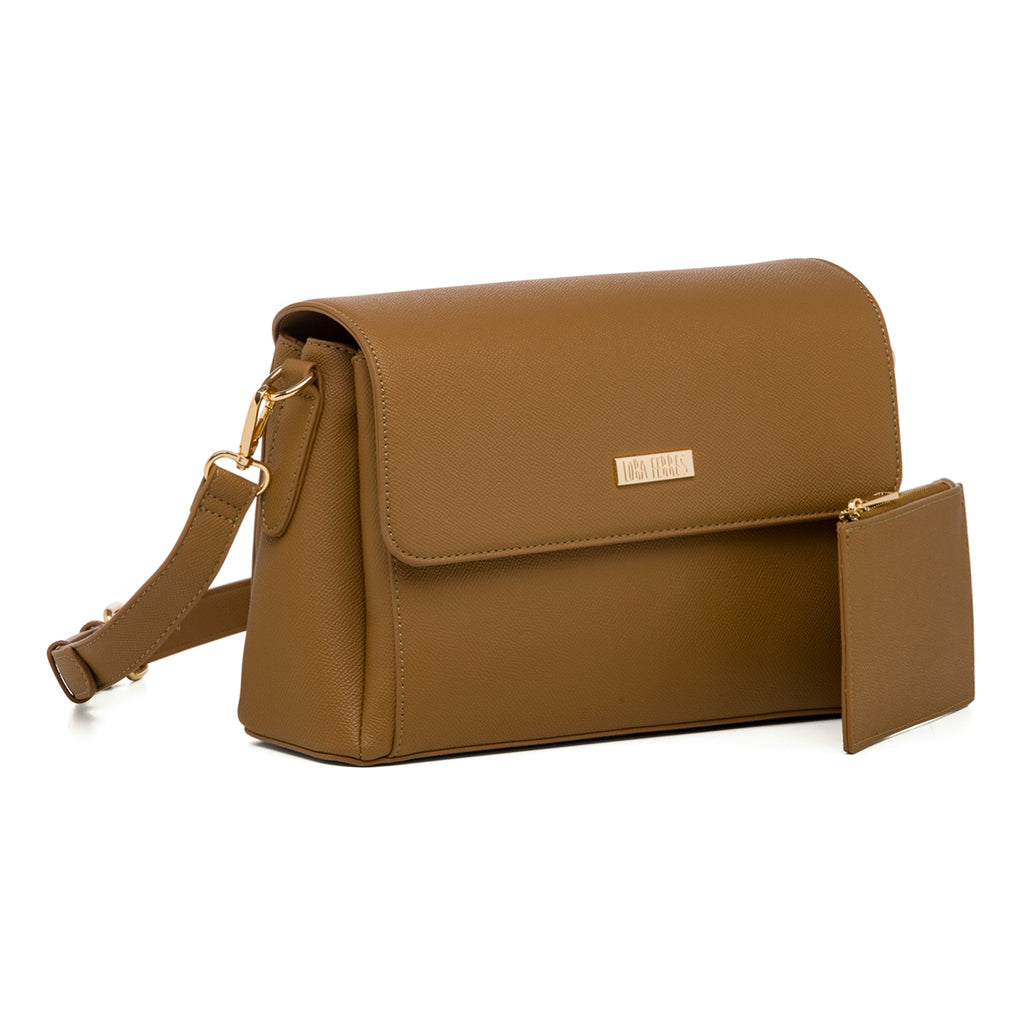 Borsa a tracolla marrone da donna Lora Ferres