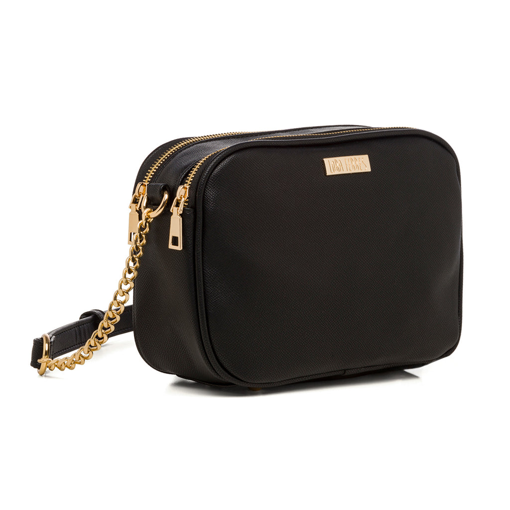 Borsa a tracolla nera da donna con doppio scomparto Lora Ferres