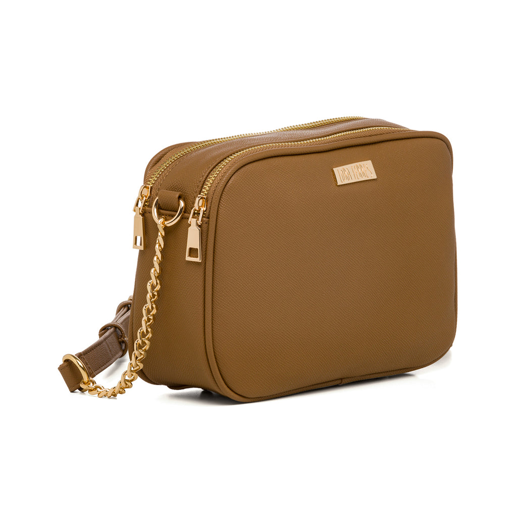 Borsa a tracolla marrone da donna con doppio scomparto Lora Ferres