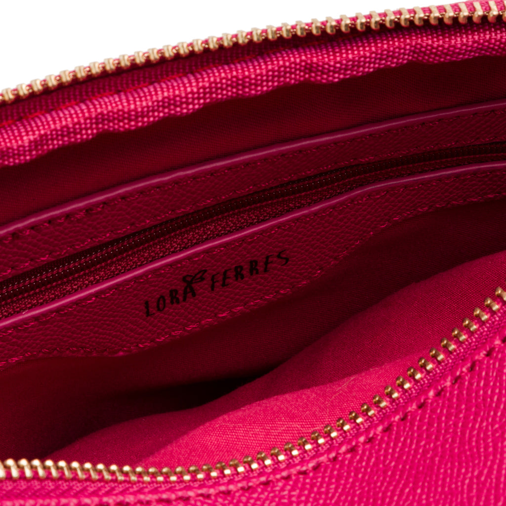 Borsa a tracolla fucsia da donna con doppio scomparto Lora Ferres