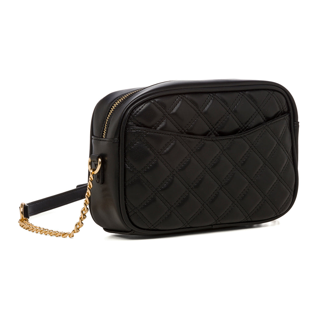 Borsa a tracolla nera da donna effetto trapuntato Lora Ferres