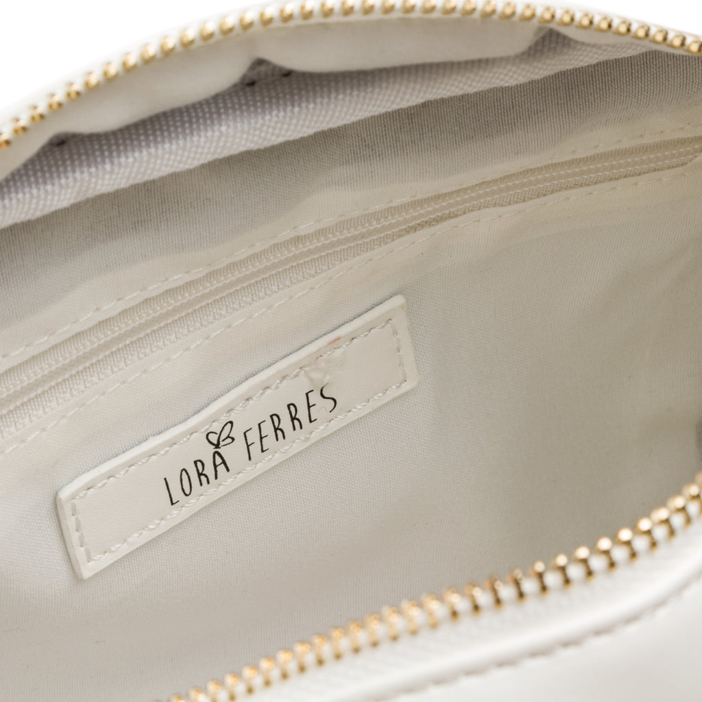 Borsa a tracolla bianca da donna effetto trapuntato Lora Ferres