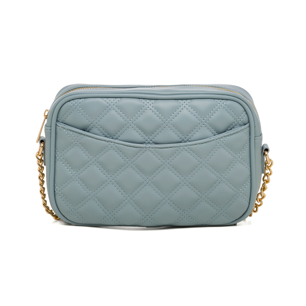 Borsa a tracolla azzurra da donna effetto trapuntato Lora Ferres