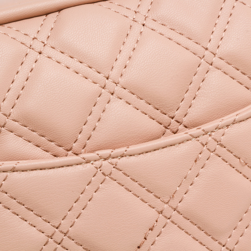 Borsa a tracolla rosa da donna effetto trapuntato Lora Ferres