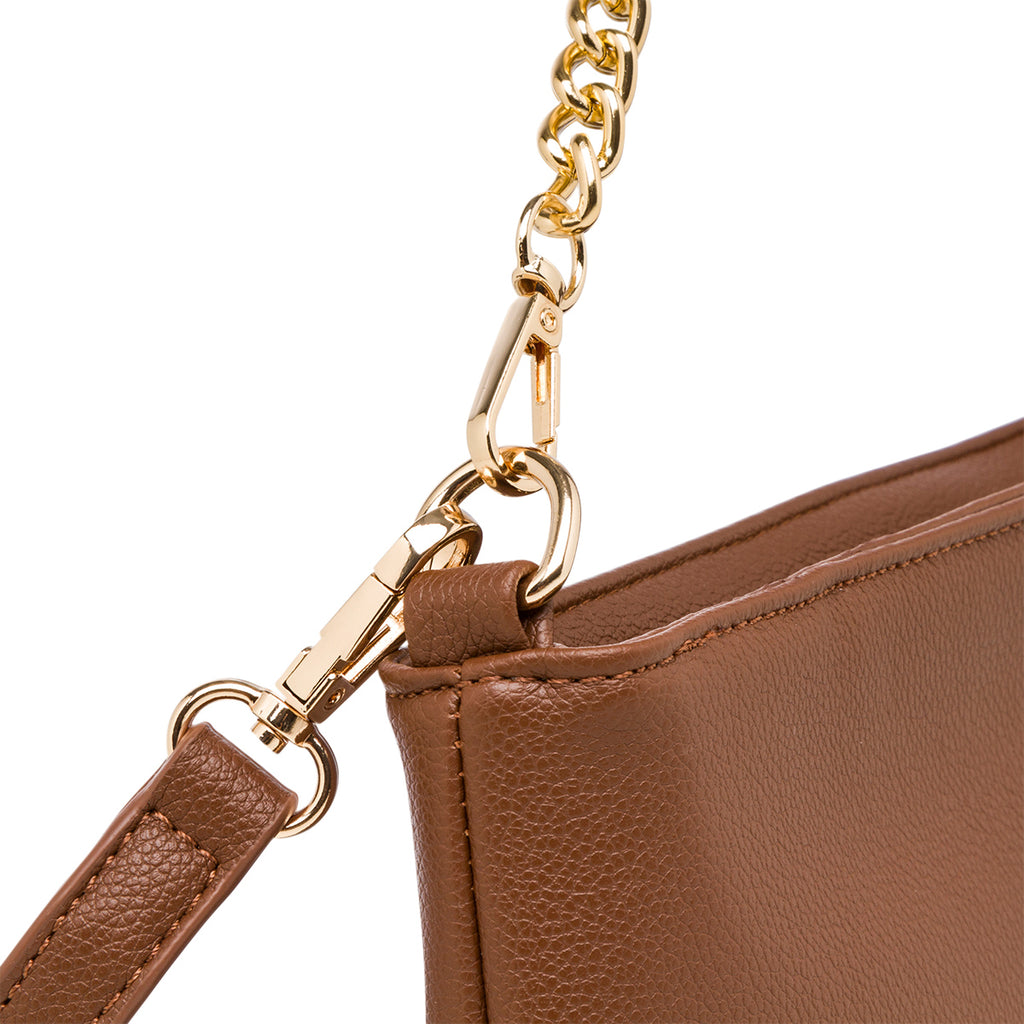 Borsa a tracolla marrone da donna con catena Lora Ferres