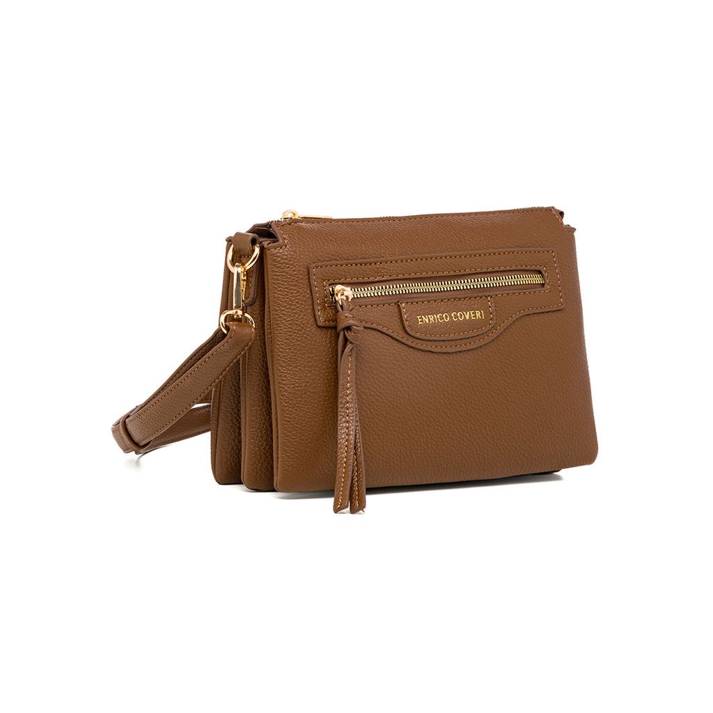 Borsa a tracolla marrone da donna Enrico Coveri