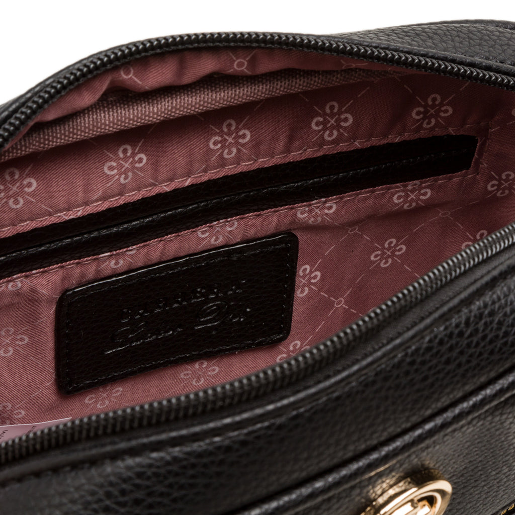 Borsa a tracolla nera da donna con logo Carrera Jeans