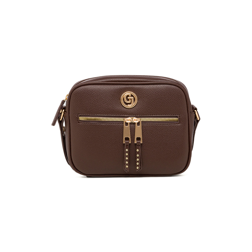 Borsa a tracolla marrone da donna con logo Carrera Jeans