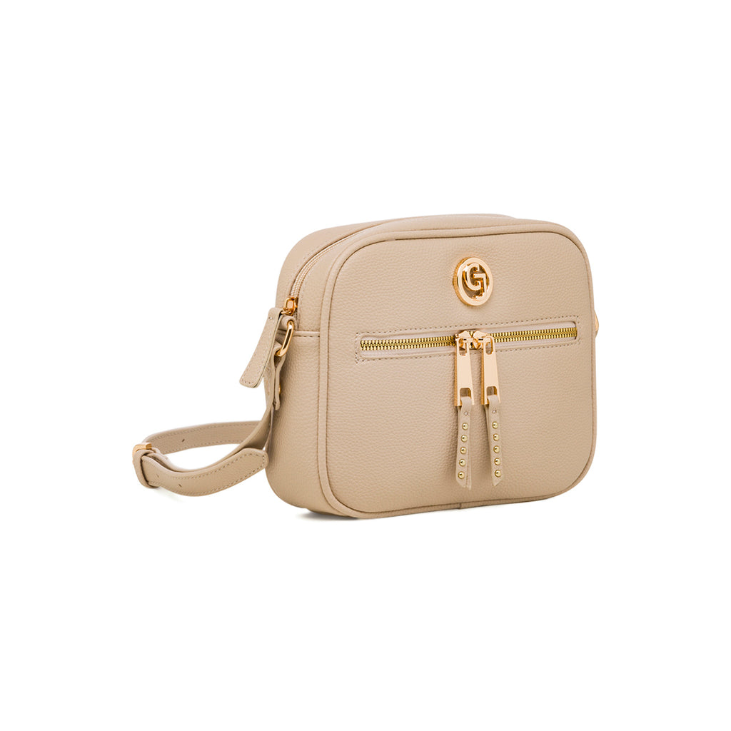 Borsa a tracolla beige da donna con logo Carrera Jeans