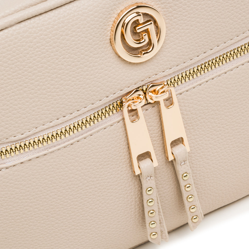 Borsa a tracolla beige da donna con logo Carrera Jeans