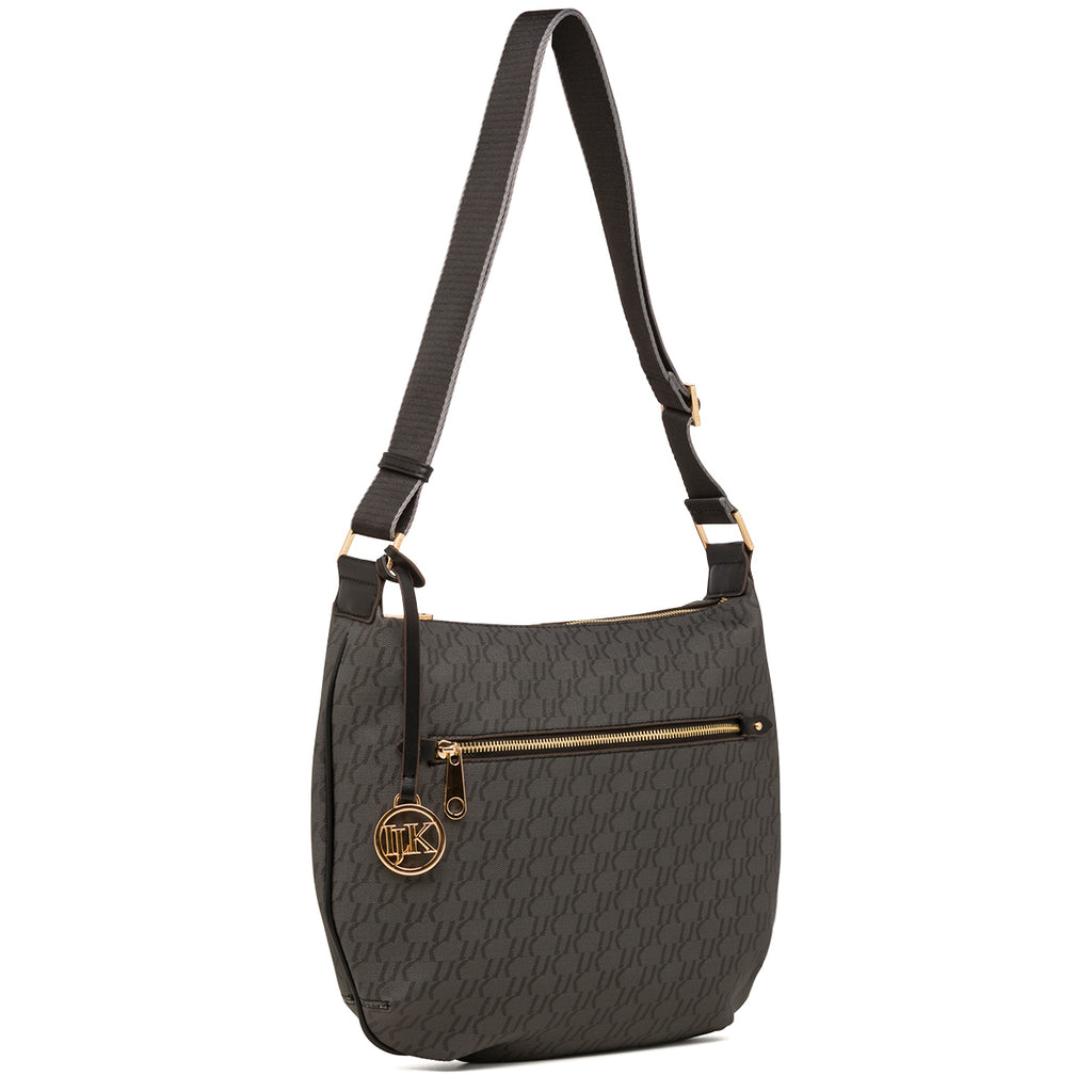 Borsa a tracolla nera da donna con charm Lumberjack