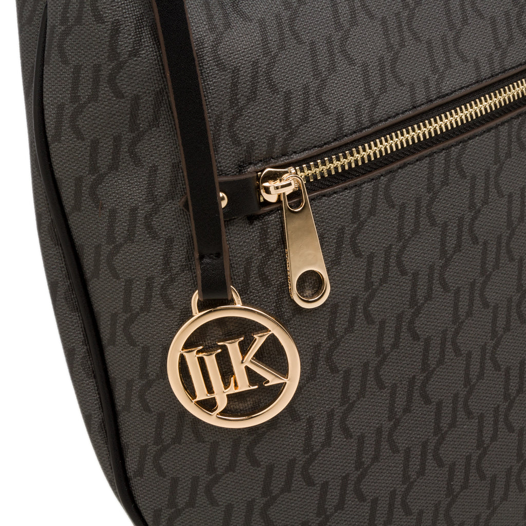 Borsa a tracolla nera da donna con charm Lumberjack