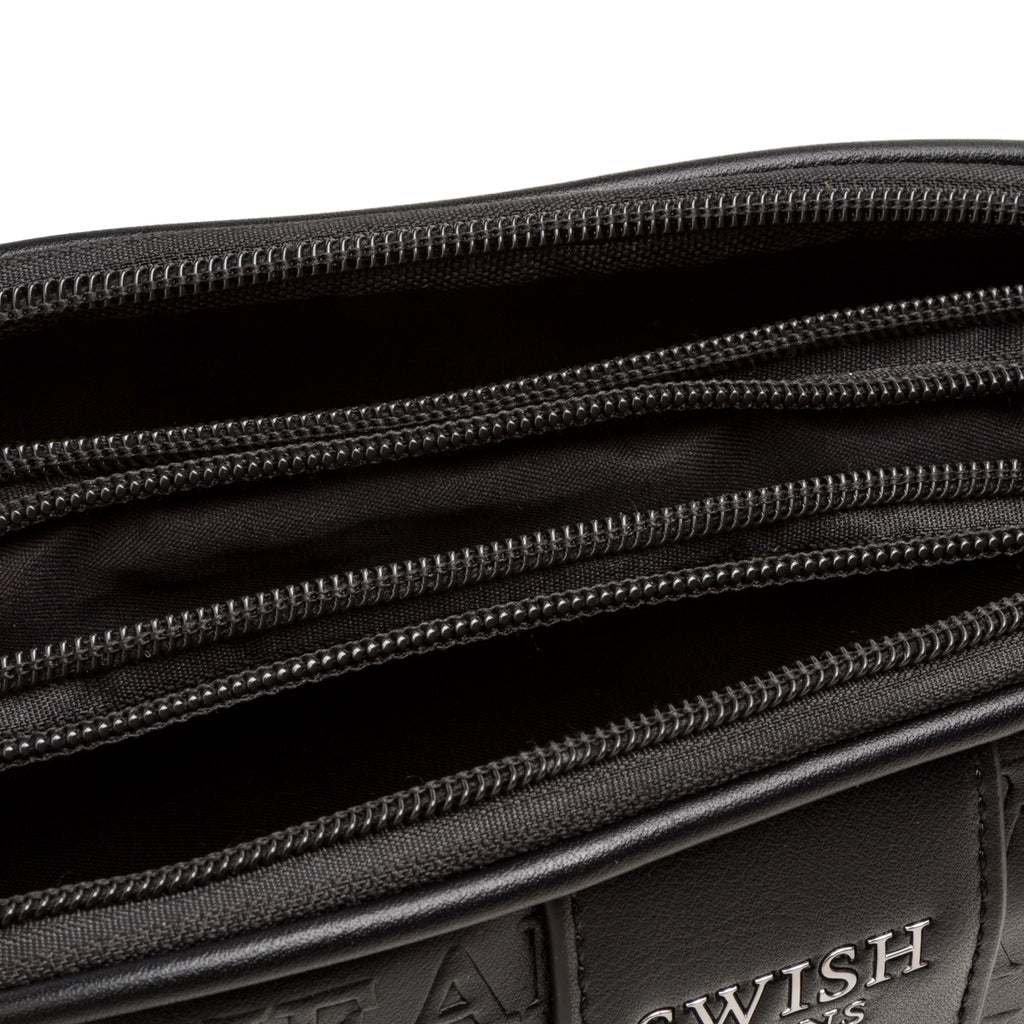 Borsa a tracolla nera da donna con logo Swish Jeans
