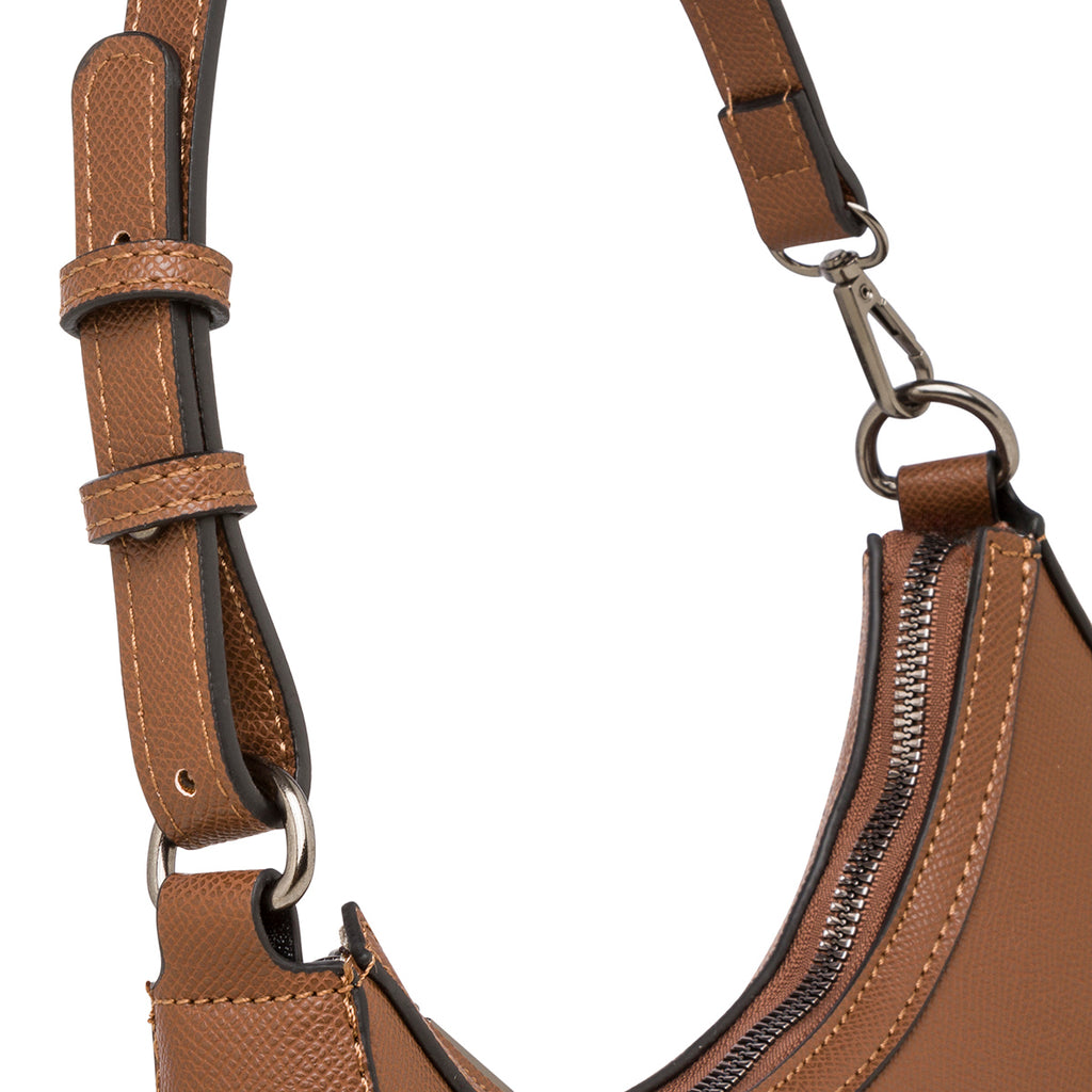 Borsa a spalla color cuoio da donna con logo Swish Jeans
