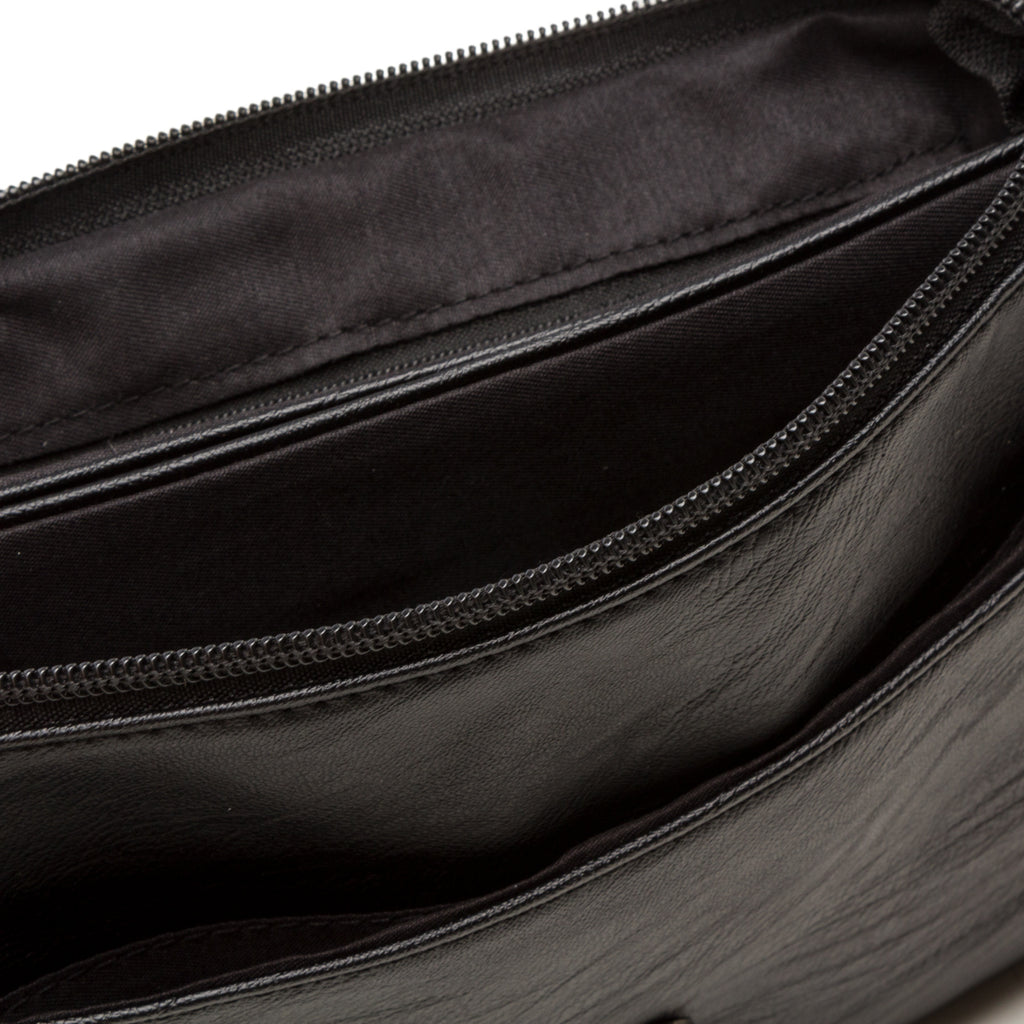 Borsa a tracolla nera con borchie Lora Ferres