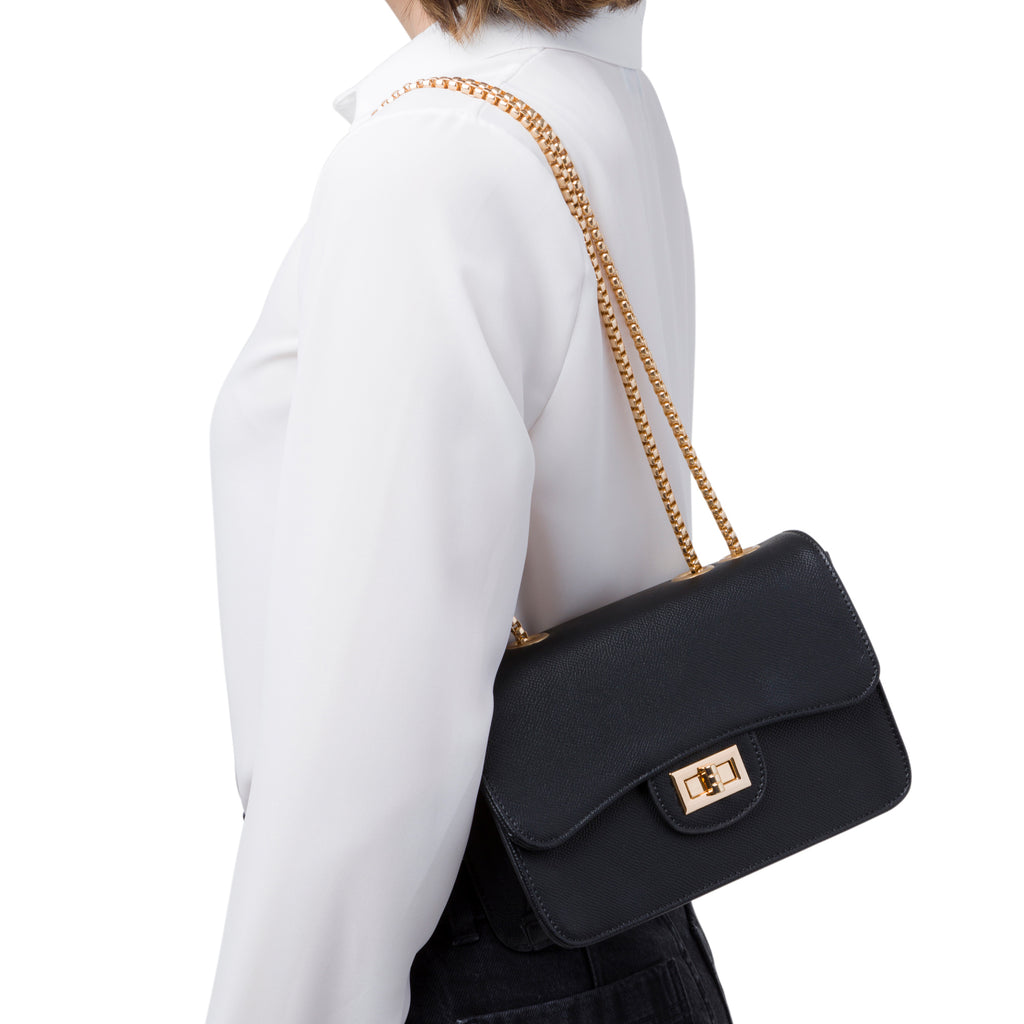 Borse a tracolla nera da Donna con chiusura a incastro Lora Ferres