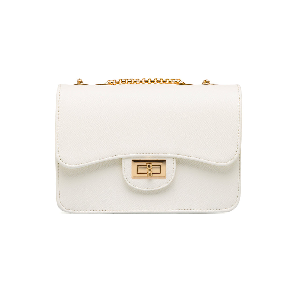 Borsa a tracolla bianca da Donna con chiusura a incastro Lora Ferres