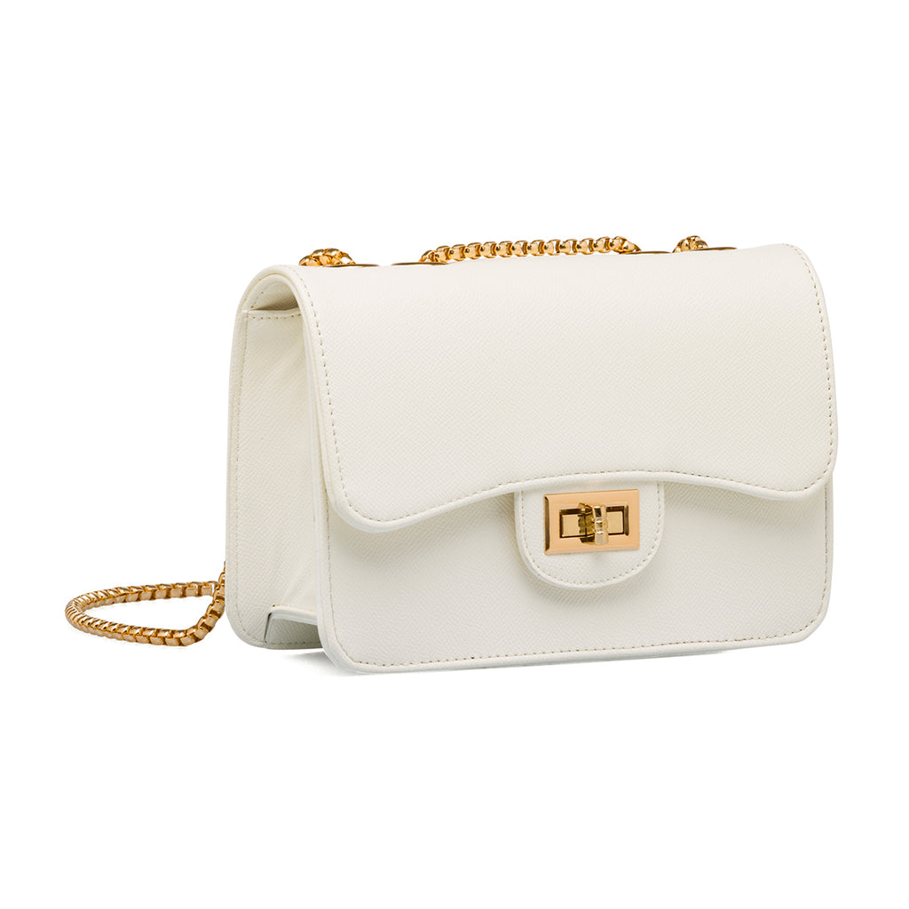 Borsa a tracolla bianca da Donna con chiusura a incastro Lora Ferres