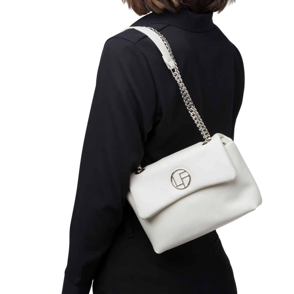 Borsa a tracolla bianca da Donna con catena Lora Ferres