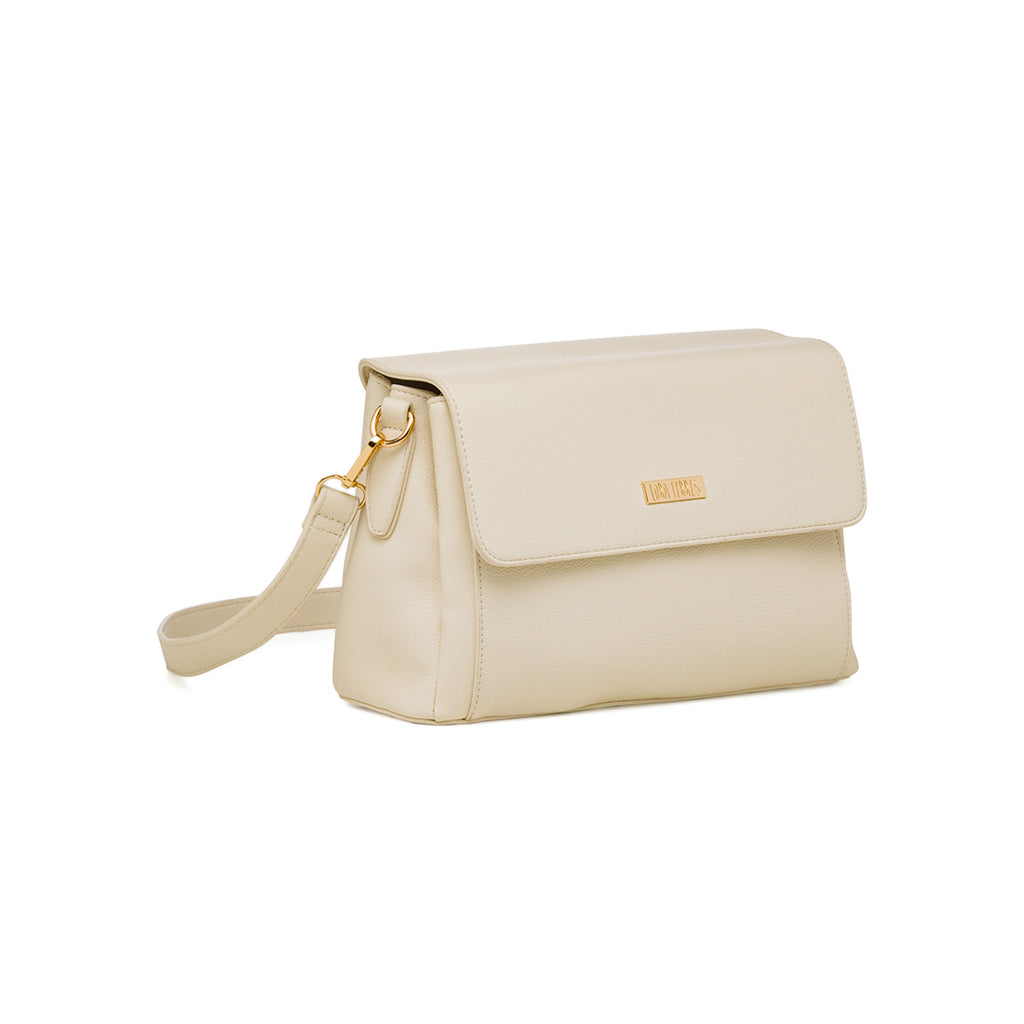 Borsa a tracolla bianco off-white da Donna con logo in metallo Lora Ferres