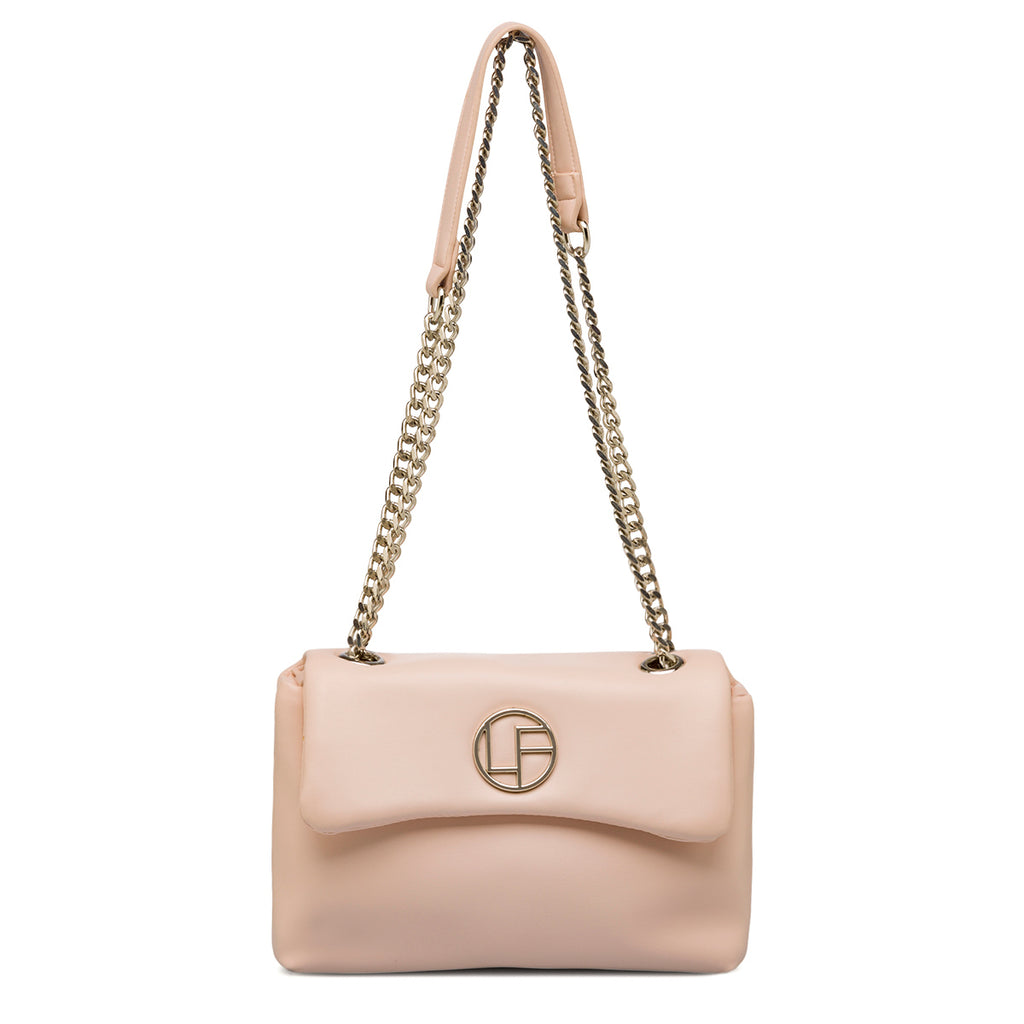 Borsa a tracolla rosa da Donna con catena dorata Lora Ferres