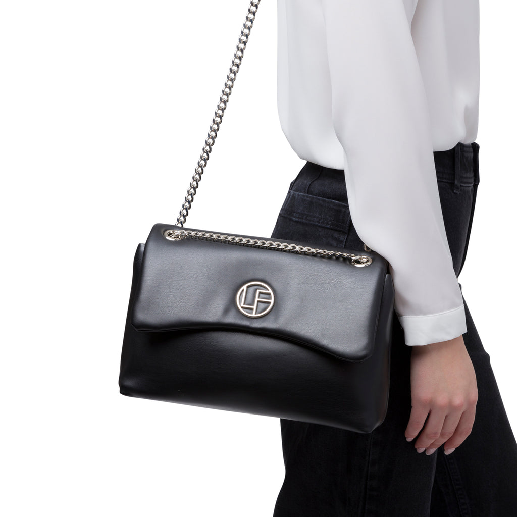 Borsa a tracolla nera da Donna con catena Lora Ferres