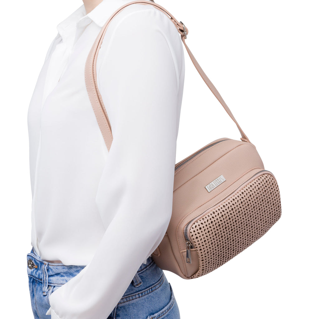 Borse a tracolla beige da Donna con dettagli traforati Lora Ferres
