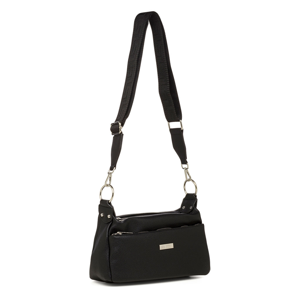 Borsa a tracolla nera da Donna con tasche e logo Lora Ferres