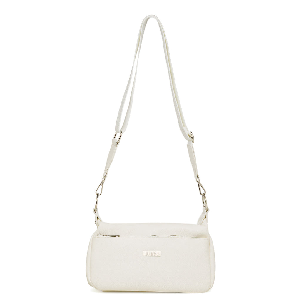 Borsa a tracolla bianca da Donna con tasche e logo Lora Ferres