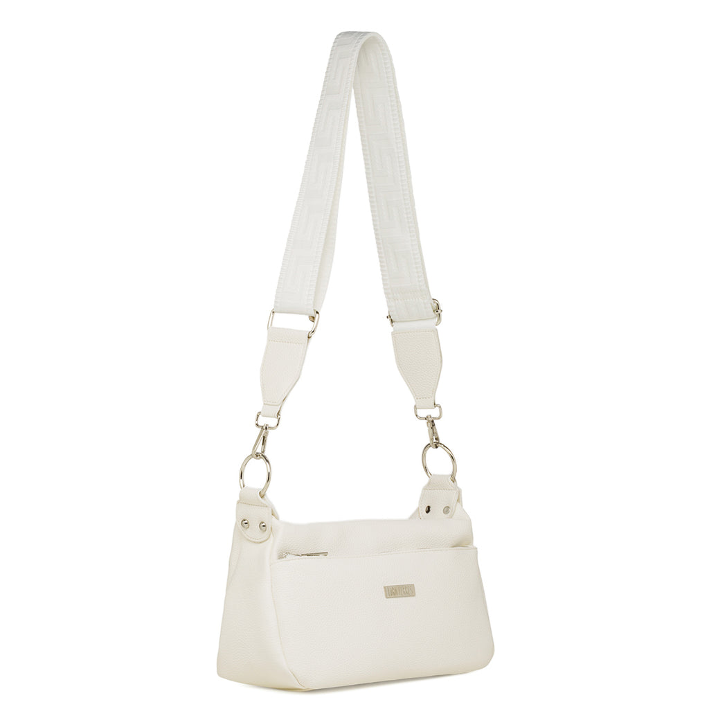 Borsa a tracolla bianca da Donna con tasche e logo Lora Ferres