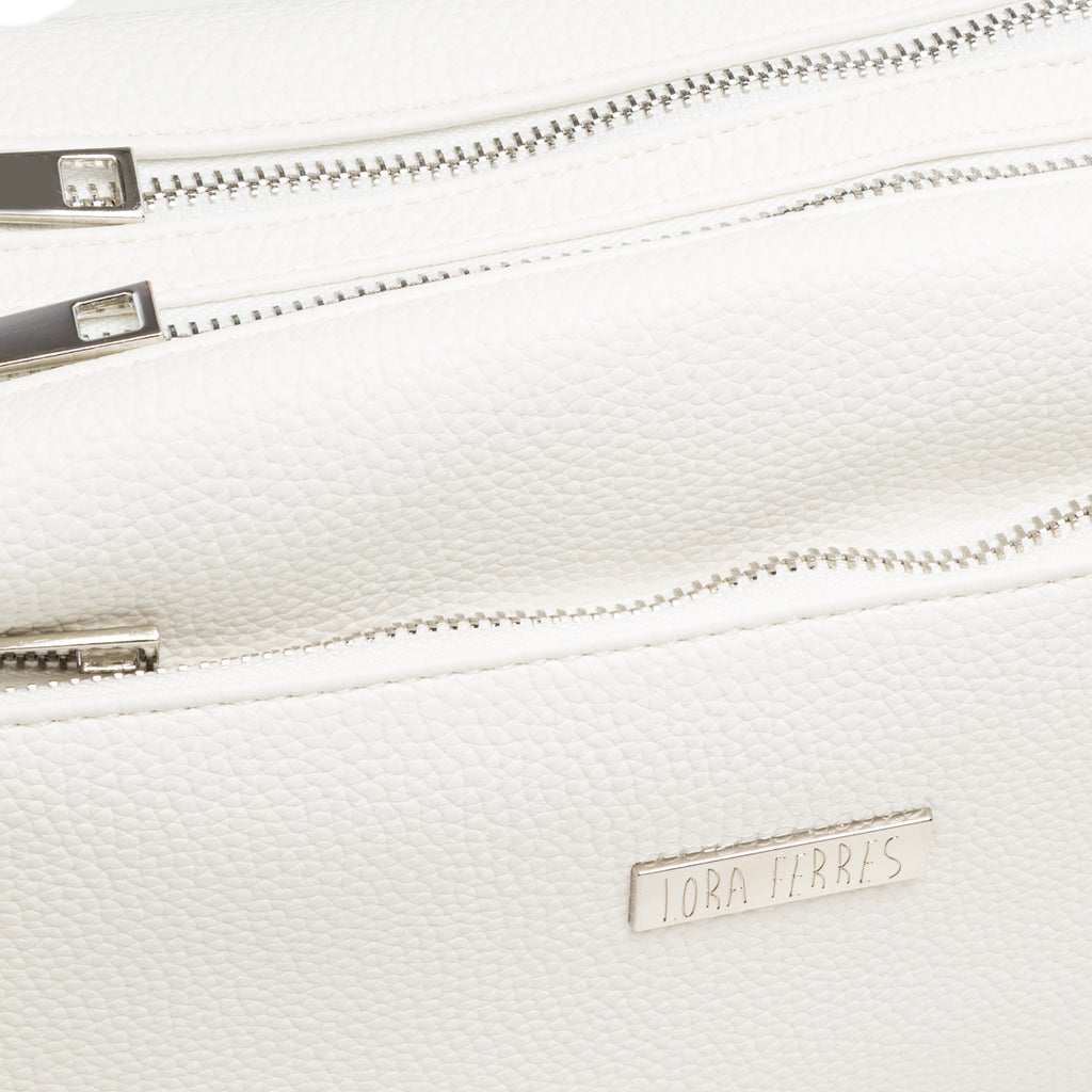 Borsa a tracolla bianca da Donna con tasche e logo Lora Ferres