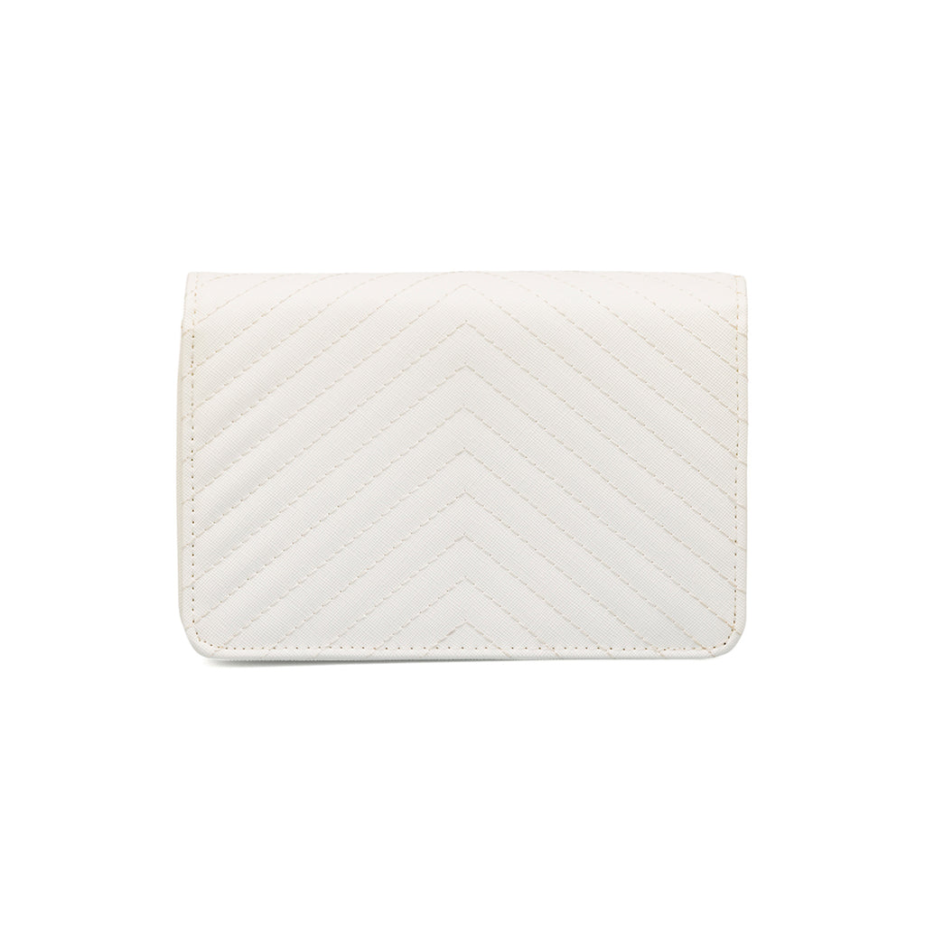 Borsa a tracolla bianca da Donna con motivo a Chevron Lora Ferres