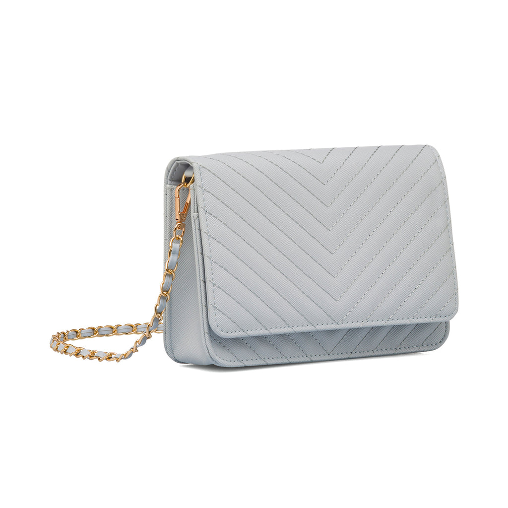 Borsa a tracolla azzurra da Donna con motivo a Chevron Lora Ferres